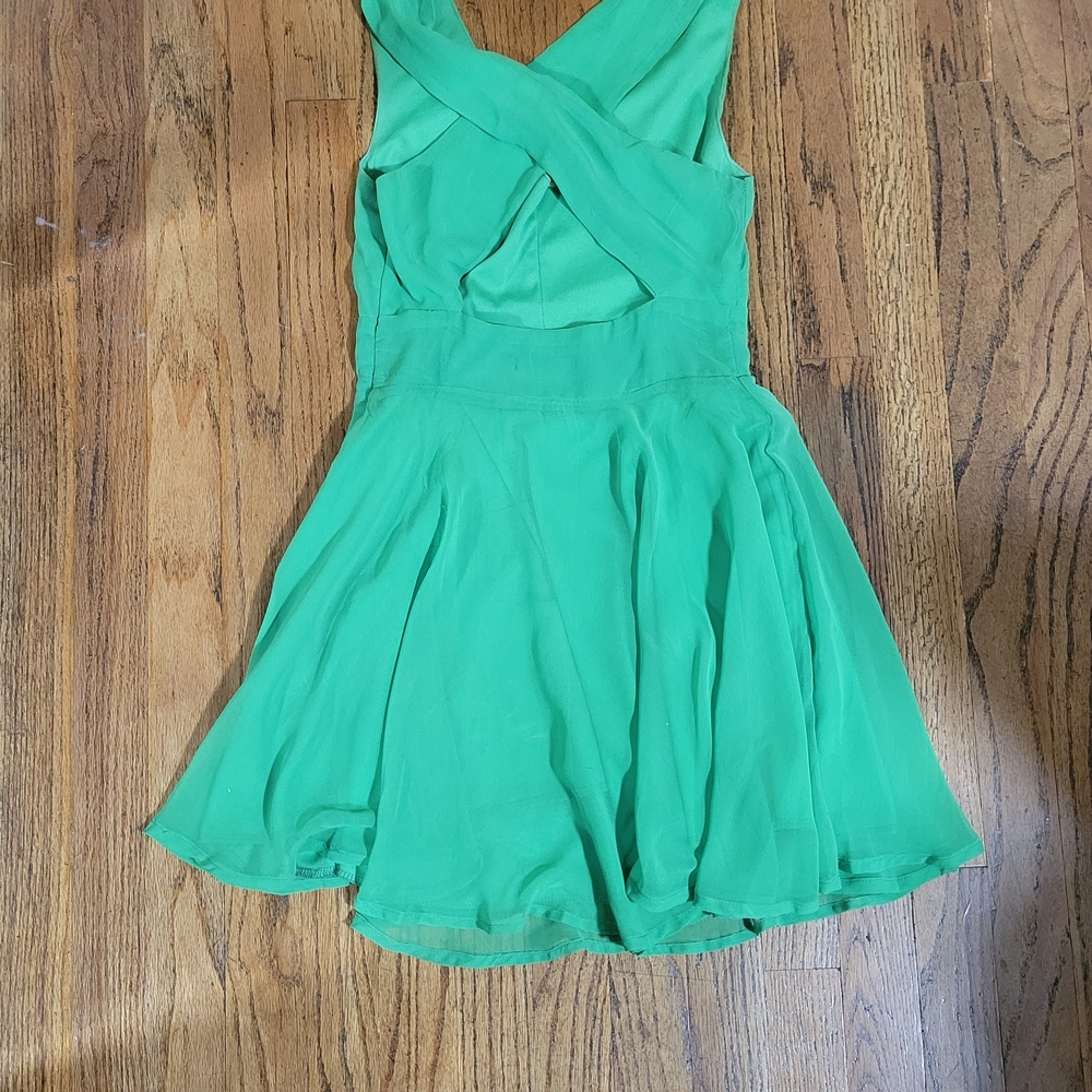 Funky Soul Sz S Chic Green Halter Mini Dress - Picture 2 of 12